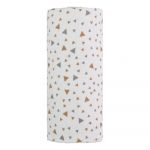 Prosop din bumbac pentru copii T-TOMI Tetra Beige Triangles, 120 x 120 cm