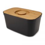 Cutie pentru pâine cu capac din lemn Joseph Joseph Bin, negru