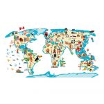 Autocolant de perete Ambiance World Map Ethnic Tour
