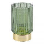 Decorațiune luminoasă din sticlă cu LED PT LIVING Ribbed, verde