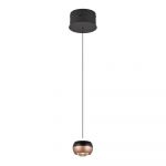 Lustră negru-arămiu LED cu abajur din metal ø 15,5 cm Orbit – Trio Select
