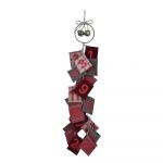 Calendar advent suspendat din lână Ego Dekor Advent, înălțime 77 cm, roșu