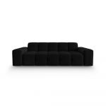 Canapea neagră cu tapițerie din catifea 222 cm Kendal – Micadoni Home