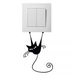 Autocolant pentru întrerupător Ambiance Acrobat Cat, negru