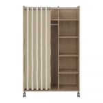 Șifonier bej/cu aspect de lemn de stejar 100x160 cm Kit – Tvilum