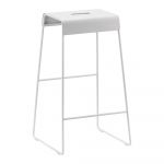 Scaun gri deschis din metal A-Stool – Zone