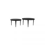 Măsuțe de cafea negre 2 buc. rotunde ø 75 cm Tobias – Light & Living