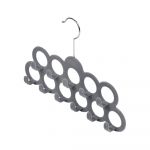 Umeraș pentru eșarfe Domopak Velvet Hangers, gri