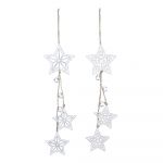 Set de 2 ornamente albe suspendate în formă de stele Ego Dekor