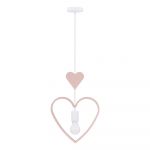 Corp de iluminat pentru copii alb/roz cu abajur din metal Single – Candellux Lighting