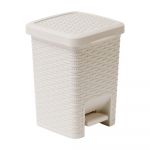 Coș cu pedale pentru baie Addis Rattan Pedal Bin Calico, 6 l, crem