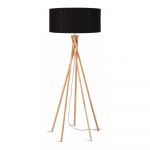Lampadar din bambus Good&Mojo Kilimanjaro, abajur negru