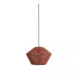Lustră roșie cu abajur din iută ø 40 cm Fugia – Light & Living