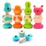Set 4 animale pliabile din lemn Djeco Farm