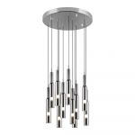 Lustră argintie LED cu abajur din sticlă ø 50 cm Lucent – Trio Select