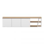 Comodă TV albă/cu aspect de lemn de stejar 190x45 cm Albi - TemaHome
