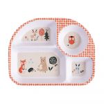 Farfurie albă pentru copii 27x21 cm Woodland - Ladelle