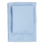 Cearceaf albastru deschis din bumbac satinat cu elastic 140x190 cm – Mijolnir