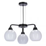 Lustră neagră-albă cu abajur din sticlă ø 16 cm Caldera – Candellux Lighting