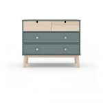 Comodă pentru copii verde joasă 100x81 cm Estefania – Marckeric