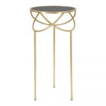 Măsuță auxiliară rotundă cu blat din sticlă ø 40 cm Ring – Mauro Ferretti