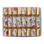 Pocnitori de Crăciun din hârtie 8 buc. Gold Floral Robin - Robin Reed