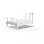 Pat single alb din metal cu somieră 140x200 cm BRONXX – Vipack