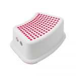 Scaun pentru copii cu detalii roz Addis Booster Step, alb