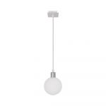 Lustră argintie cu abajur din sticlă ø 12 cm Oden – Candellux Lighting