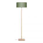 Lampadar din lemn de bambus Good&Mojo Fuji, abajur verde