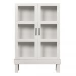 Vitrină gri deschis din lemn de pin 107x160 cm Bonk – Basiclabel