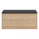 Cufăr negru/în culoare naturală cu aspect de lemn de stejar 89x43 cm Knight – TemaHome