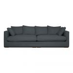 Canapea gri cu tapițerie din catifea reiată 266 cm Comfy – Scandic