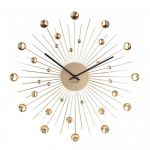 Ceas de perete cu cristale aurii Karlsson Sunburst, auriu