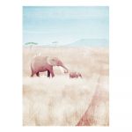 Poster 30x40 cm Elephants - Travelposter