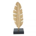 Sfeșnic decorativ Mauro Ferretti Feather, înălțime 30 cm, auriu