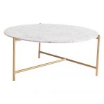 Măsuță de cafea albă rotundă din marmură ø 80 cm Morgans – Really Nice Things