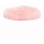 Pernă scaun din blană de oaie Native Natural Round, ⌀ 40 cm, roz