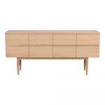 Comodă în culoare naturală joasă cu aspect de lemn de stejar 160x75 cm Moresby – Rowico