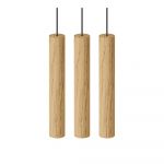 Lustră în culoare naturală LED din lemn masiv de stejar cu abajur din lemn ø 3 cm Chimes – UMAGE