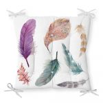 Pernă pentru scaun cu amestec de bumbac Minimalist Cushion Covers Feathers, 40 x 40 cm