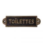 Semn din metal 15x4,5 cm Toilettes – Antic Line