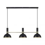 Lustră triplă Markslöjd Larry Black Gold, negru