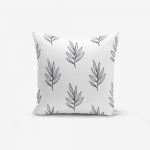 Față de pernă cu amestec din bumbac Minimalist Cushion Covers White Leaf, 45 x 45 cm