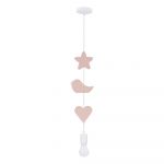 Corp de iluminat pentru copii alb/roz cu abajur din metal Single – Candellux Lighting