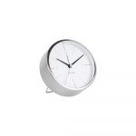 Ceas alarmă Karlsson Normann, Ø 10 cm, alb - gri
