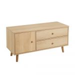 Comodă TV cu aspect de lemn de mesteacăn 90x46 cm – Casa Selección