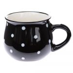 Cană din ceramică Dakls Dottie, 230 ml, negru