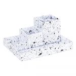 Organizator de birou cu 4 piese Bigso Box of Sweden Lena, alb-negru