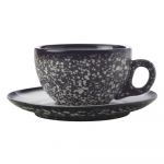 Ceașcă cu farfurie din ceramică Maxwell & Williams Caviar Granite, 250 ml, negru